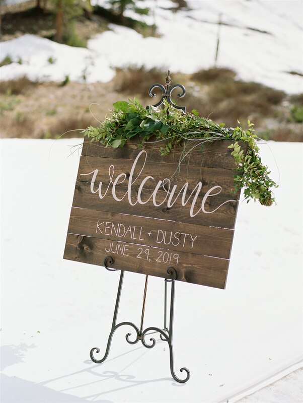 mountain rustic wedding welcome sign