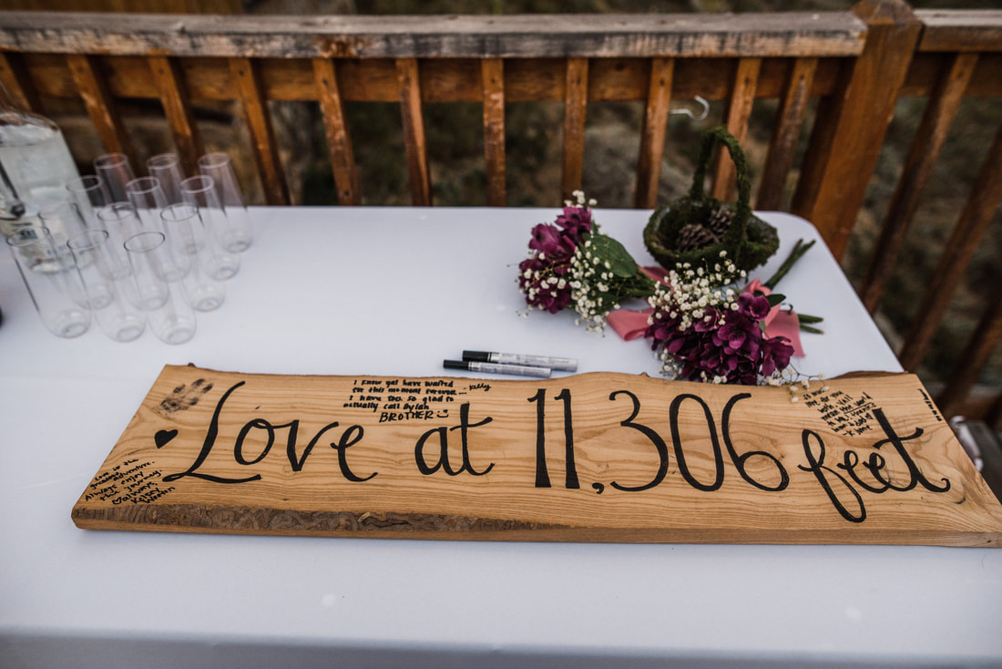 wooden guest book sign