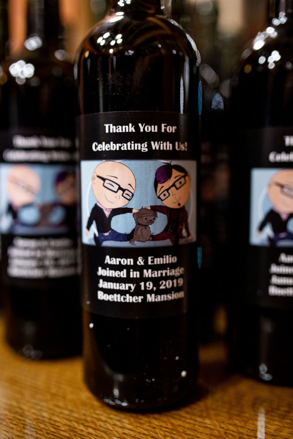 custom wine bottle labels gay wedding