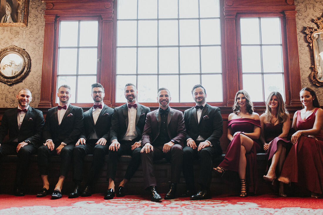 Weddings at The Stanley Hotel, Wedding Party Attire, Wedding Photography, Red Bridesmaids, Styled Shoot, Real Wedding